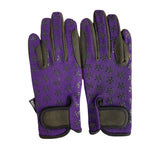 Children Riding Gloves - STAR Printed Neon Collection in Purple