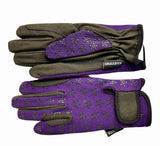 Children Riding Gloves - STAR Printed Neon Collection in Purple