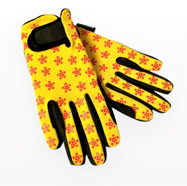 Children Riding Gloves - STAR Printed Neon Collection in YELLOW