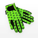 Children Riding Gloves - STAR Printed Neon Collection in GREEN