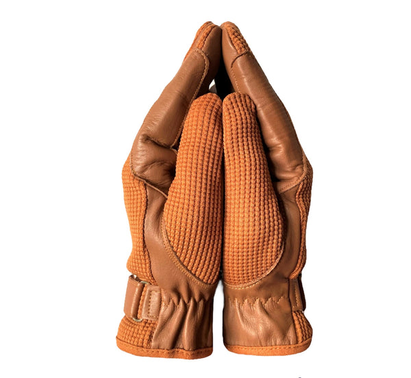 Gents Riding Gloves - Cotton Leather in Tan