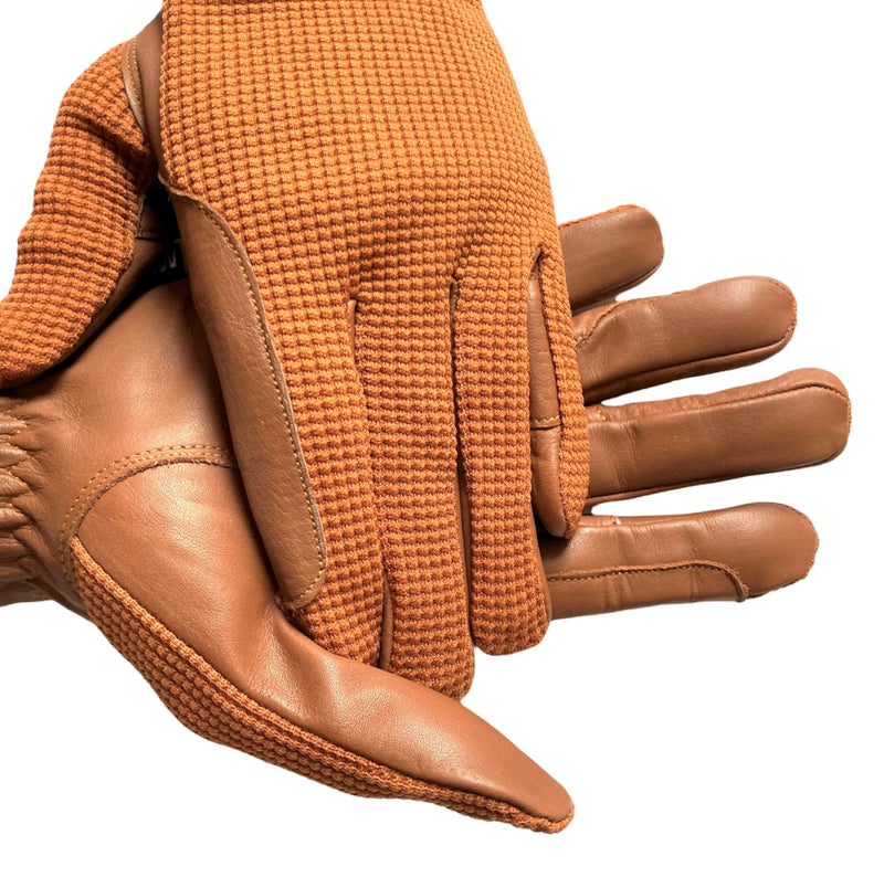 Gents Riding Gloves - Cotton Leather in Tan