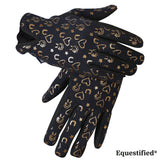 Ladies - Waffled cotton with Gold Print in Black