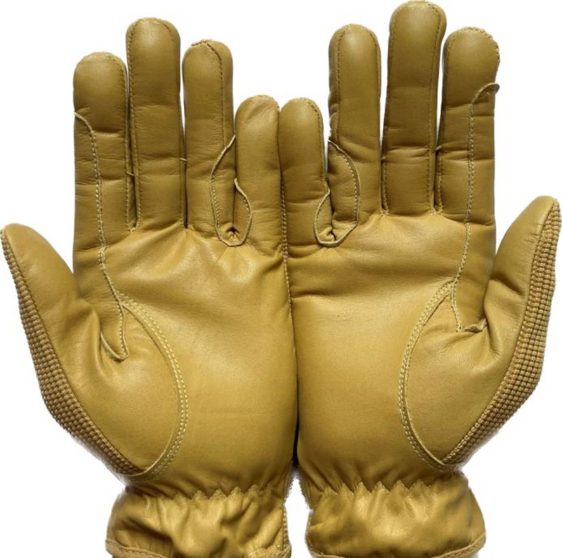 Gents Riding Gloves - Cotton Leather in Beige