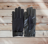 Ladies Riding Gloves - Cotton Leather in Black