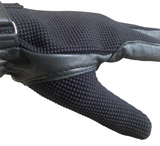 Ladies Riding Gloves - Cotton Leather in Black