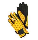 Children Riding Gloves - STAR Printed Neon Collection in YELLOW
