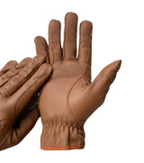 Gents Riding Gloves - All Leather in Tan