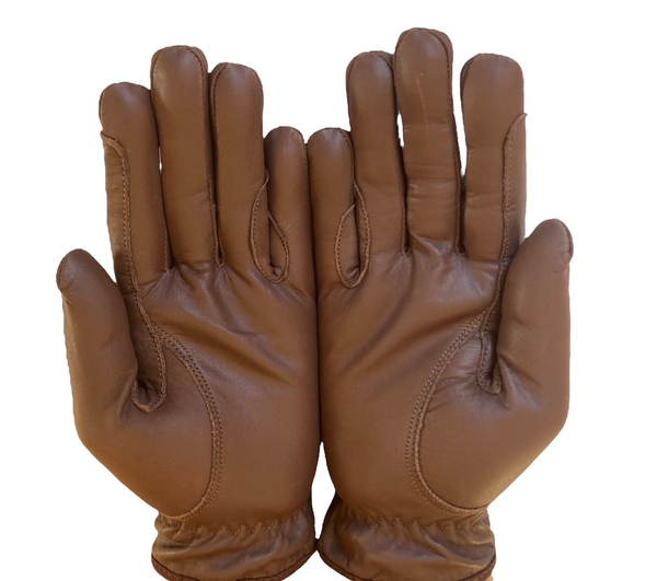 Ladies Riding Gloves - All Leather in Dark Brown