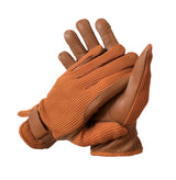 Ladies Riding Gloves - Cotton Leather in Tan