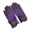 Children Riding Gloves - STAR Printed Neon Collection in Purple