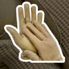 Ladies Riding Gloves - Cotton Leather in Beige - Image 2